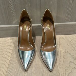 Aquazura metallic gold and silver pumps